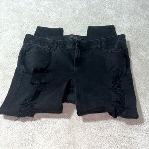 Torrid Black Distressed Bombshell Skinny Jean